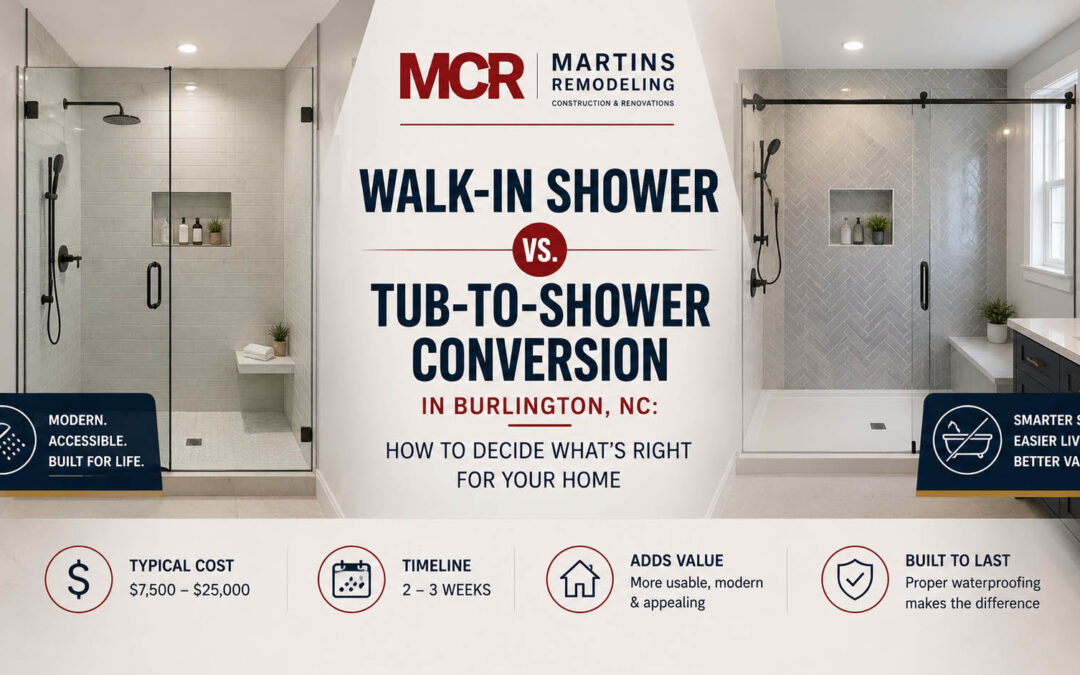 Walk-In Shower vs. Tub-to-Shower Conversion in Burlington, NC