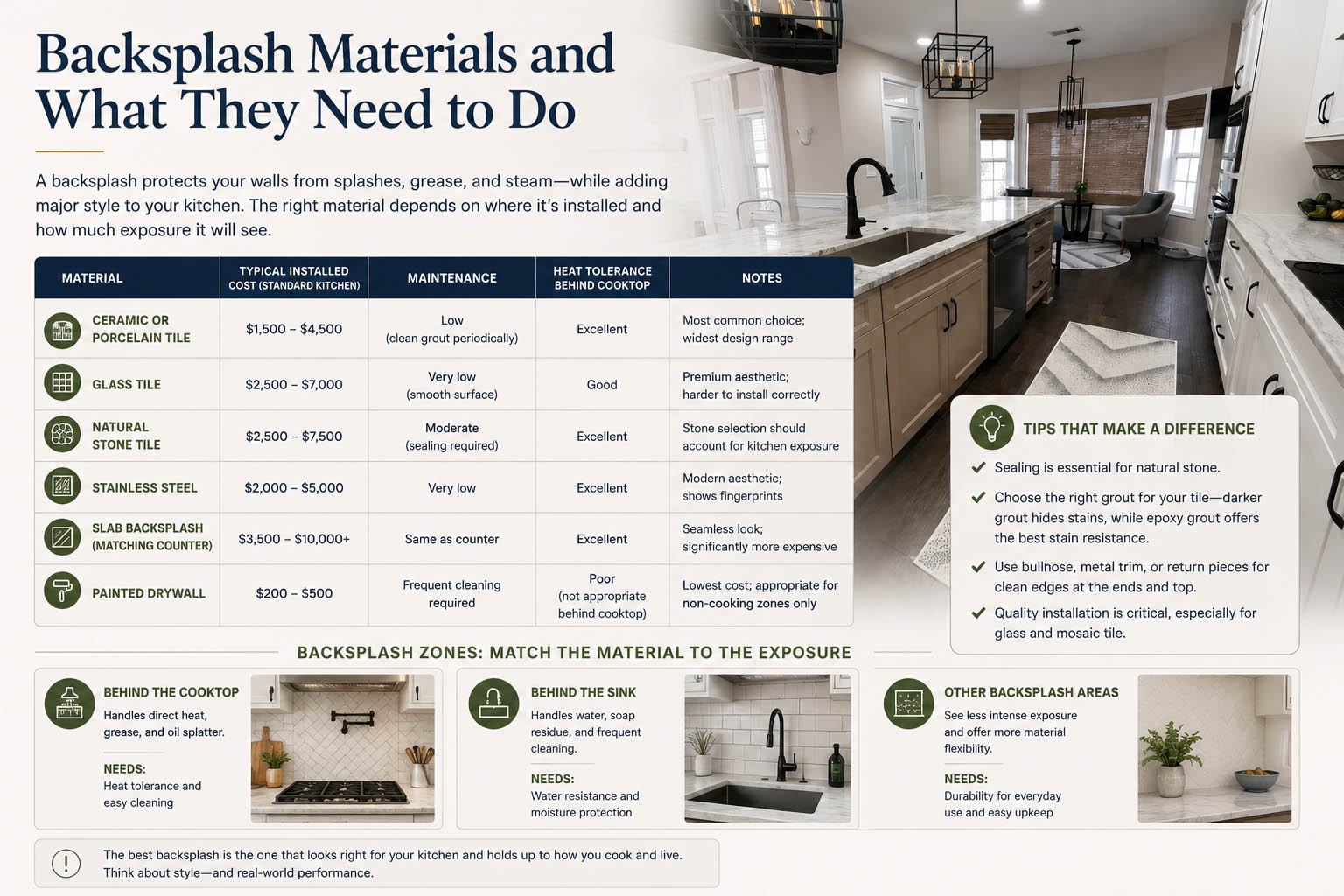 Countertops, Backsplashes, and Flooring in Burlington, NC Kitchens - Martins Construction and Renovations | Bathroom and Kitchen Remodeling Countertops, Backsplashes, and Flooring in Burlington, NC Kitchens - Martins Construction and Renovations | Bathroom and Kitchen Remodeling
