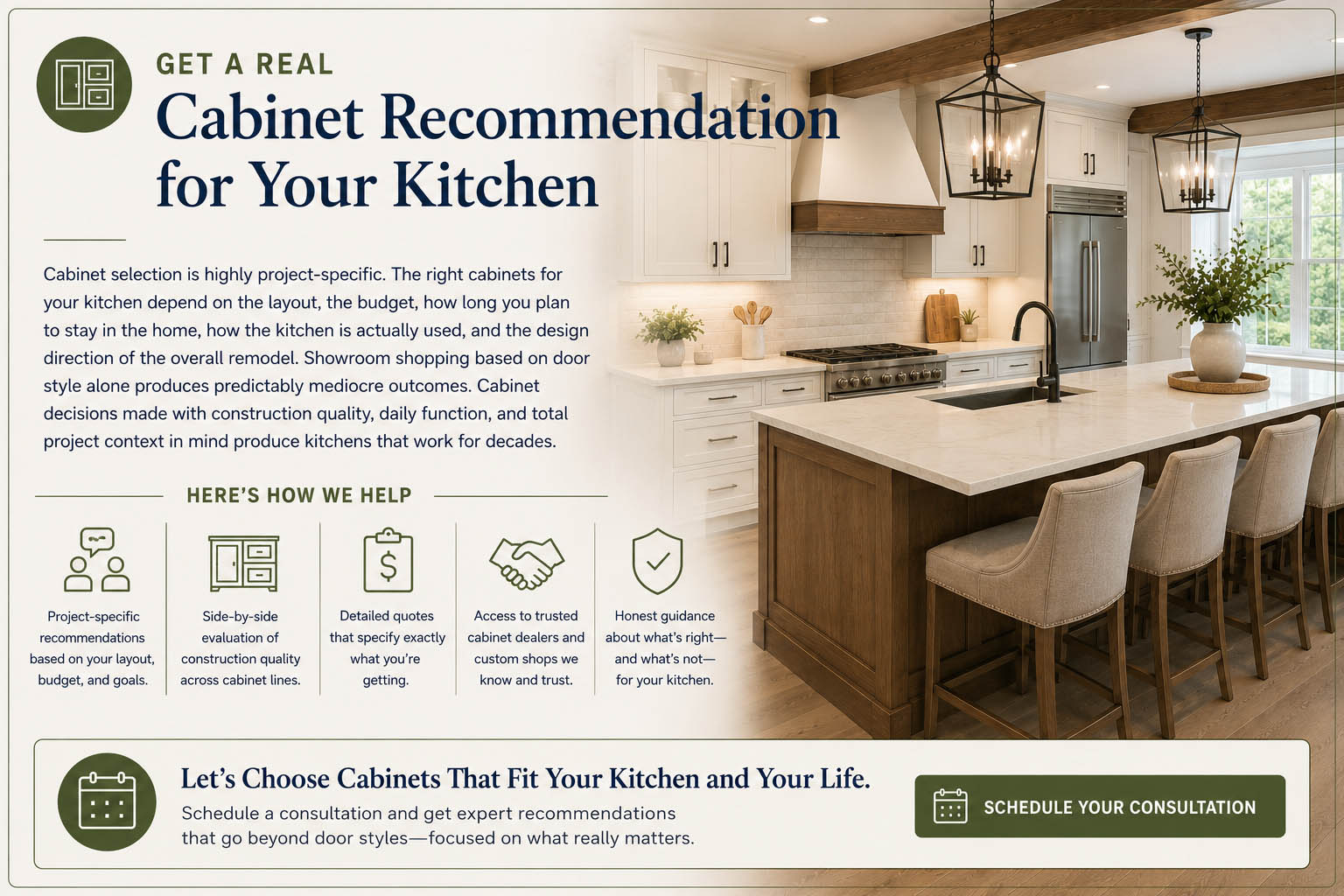 Choosing Kitchen Cabinets in Burlington, NC - Stock vs. Semi-Custom vs. Custom - Martins Construction and Renovations | Bathroom and Kitchen Remodeling