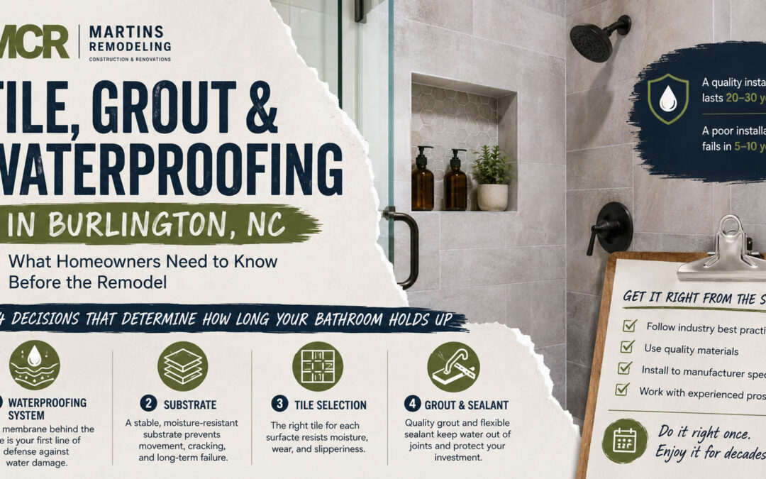 Tile, Grout, and Waterproofing in Burlington, NC Bathrooms
